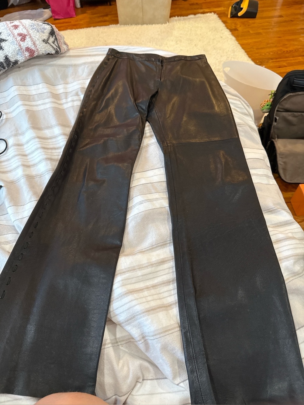 Max Azria Black Leather pants (Size 2)